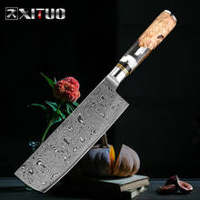 XITUO-cuchillo de cocina Nakiri de 7 pulgadas, 67 capas, acero japonés Damasco, 60HRC, para Chef, vegetales, mango de resina 2024 - compra barato