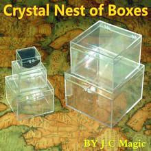 Хрустальное гнездо из коробок J.C Магия закрыть Волшебная монета для фокусов магический реквизит трюк монета в акриловой коробке Escape Классическая волшебная игрушка 2024 - купить недорого