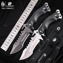 HX Outdoors Stone Wash TRIDENT 440C Stainless Steel Camping Hunting Army Survival Knife Outdoor Tools 58HRC Tactical Knives 2024 - buy cheap