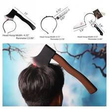 3D  Plastic Bloody Knife With Blood Through Head Tricky Toys For Kids Scary Halloween Hair Hoop Halloween Decoration Props 2024 - buy cheap