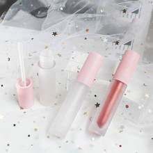 New 5ml Pink Lip Gloss Tube Empty Lip Balm Bottle,Pink Cap,Frosted Clear Lipstick Cosmetic Packing Container Round 2024 - buy cheap