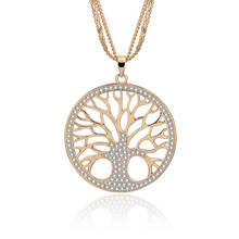Vintage Hollow Big Round Tree Of Life Pendant Necklace For Women Long Chains Fashion Women Jewelry Accessories Free Shipping 2024 - buy cheap