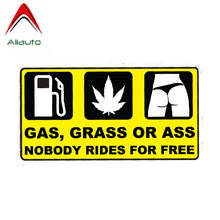 Aliauto Warning Car Sticker Gas Grass Ass Nobody Rides for Free Decal Accessories PVC for Toyota Opel VW Nissan Suzuki,12cm*6cm 2024 - buy cheap