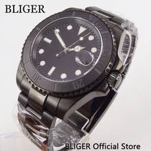 40MM BLIGER Black Sterile Dial PVD Case Mechanical Watch Sapphire Glass Automatic Movement Men's Watch Luminous Marks Men B103 2024 - buy cheap
