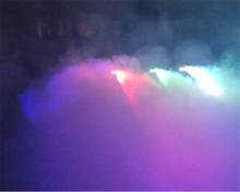Дымовая мини-машина 500 Вт, с дистанционным управлением, красный, зеленый, синий, RGB, 3 в 1 цвет, вечерние диско-машины для тумана 2024 - купить недорого