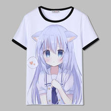 Camiseta casual unissex do anime é o pedido, camiseta de algodão com gola redonda, hoto, kokoa, kaflaptop 2024 - compre barato