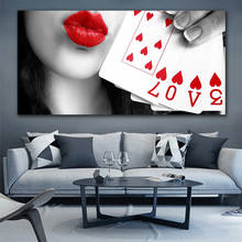 Modern Red Lips Lady Wall Art Picture Cool Chic Canvas Poster and Prints Home Decor Mural Painting For Living Room/Kitchen 2024 - buy cheap