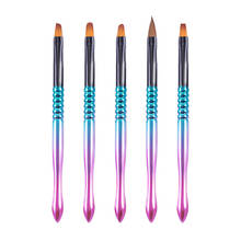 New Nail Art Brush Set  2 Colors Different Sizes Copper Handle Design Polish Nylon UV Gel Painting Nail Brushes 2024 - buy cheap