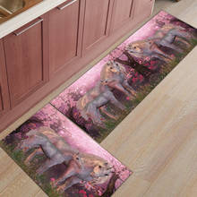 2Pcs/Set Kitchen Mat Animals Pink Unicorn Floor Mat Carpet Door Mats Entrance Non-Slip Floor Rug For Living Room Bathroom 2024 - buy cheap