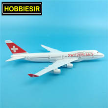 16CM 1:400 landing gear Aircraft Boeing B747-400 model Switzerland airlines W Stand base alloy airplane collectible Plane Toys 2024 - buy cheap