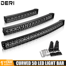 Barra de luz led curvada preto, lente 5d de 22, 32, 42 polegadas, 200w, 300w, 400w, offroad, para lada, jeep, dodge, ford, toyota 2024 - compre barato