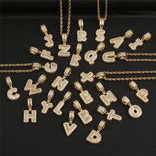 Hip Hop Jewelry Copper Plated Gold Zirconia Crystal A-Z Letters Pendant Necklace For Men Women Punk Initials Name Necklace 2024 - buy cheap