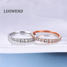 ANI 18K Белое/розовое золото (AU750) обручальное кольцо 0,24 карат золотые кольца anillos mujer обручальное кольцо Настоящее кольцо с натуральным бриллиантом для женщин 2024 - купить недорого
