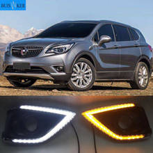 1 Pair Car Daytime Running Light Turn Signal 2-Color LED Fog Lamp for Buick Envision 2018-2019 DRL Fog Lamp Cover New arrives 2024 - buy cheap