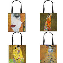 Oil Painting portrait of Adele Bloch-Bauer / Portrait  a Lady By Gustav Klimt bag Women Canvas Large capacity shoulder bags 2024 - buy cheap