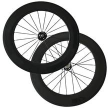 700C Carbon Bike Track Wheels 88mm 25mm wide U shape Fixed Gear Bicycle Wheelset Tubuless with Novatec A165SB A166SB hub 2024 - buy cheap