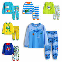 Pijamas de manga larga para niños y niñas, ropa de dormir de algodón, camisón, conjuntos de pijamas de dibujos animados, primavera y otoño, novedad 2024 - compra barato