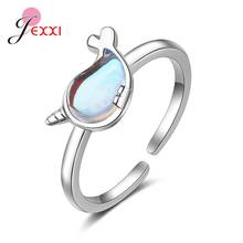 Multi Design 925 Sterling Silver Blue Stone Rings For Women Lovely Dolphin Open Rings Engagement Rings Jewelry Gift 2024 - buy cheap