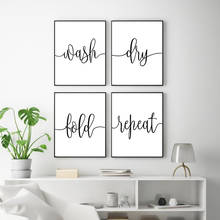 Canvas Painting Wall Pictures Wash Dry Fold Repeat Laundry Signs Posters Bathroom Prints Home Decoration 2024 - buy cheap