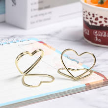 1Pcs Beautiful Message Clips Heart Shape Metal Photo Clips Wedding Place Card Holder Desktop Decor Table Number Stand Name Clips 2024 - buy cheap