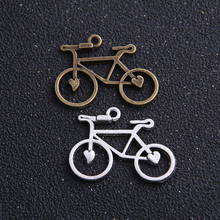 Colgante de aleación de Metal antiguo de dos colores para bicicleta, colgante de joyería, 24x31mm, 8 unids/lote 2024 - compra barato