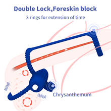 Double Lock Vibrating Rings Cock Rings Penis Trainer Delay Ejaculation High Elasticity Time Lasting Sex Toys for Men YS0397 2024 - buy cheap