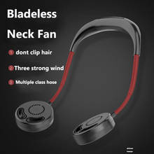 2000 mAh Portable Neck Fan Mini Fan 3 Speed USB Rechargeable Quiet Hand Free Personal Fan Desk Adjustable Neckband Bladeless 2024 - buy cheap