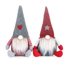 Christmas Handmade Swedish Gnome Santa Sitting Plush Doll Ornaments Xmas Holiday Home Party Decor Kids Toy Gift 2024 - buy cheap