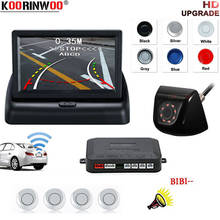 Koorinwoo Wireless Adopter Parkmaster 4.3 inch Folding Car LCD Monitor Video Parking Sensors 4 Buzzer Trajectory Rearview Camera 2024 - buy cheap