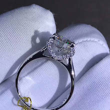Anel de moissanite branca 9k, luxo, 4 garras, estilo romântico, joia de diamante, anel de aniversário de casamento 2024 - compre barato