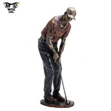 Estátua de golfe retrô acessórios de decoração, resina vintage golfer estatuetas para casa sala de estar decoração interior artesanato 2024 - compre barato