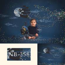 Fotografia de fundo céu noturno brilho bebê recém-nascido crianças retrato foto tiro fundo para fotografia estúdio estrela e lua 2024 - compre barato
