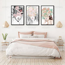 Pôster de pintura em tela de flores para senhora, decoração para casa, sala de estar e quarto, sem moldura 2024 - compre barato