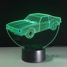 Lámpara LED 3D para coche, lámpara de mesa de escritorio colorida con ilusión Usb, luz nocturna para dormitorio de niños, ambiente para el hogar, AW-211 Shipp 2024 - compra barato