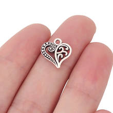 ZXZ-abalorios de corazón de plata tibetana, cuentas para collar, pulsera, accesorios de fabricación de joyas, 14x14mm, 30 Uds. 2024 - compra barato
