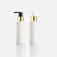 50pcs 100ml empty white black cosmetic body lotion container with aluminum pump gold lotion shampoo bottle cosmetic container 2024 - buy cheap