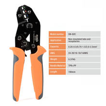 Alicates de prensado de alambre de trinquete, herramientas de prensado de SN-02C para terminales aislados y conectores de tope, Mini herramienta de mano ajustable 2024 - compra barato