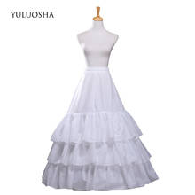 YULUOSHA Crinoline Petticoat 2 Hoop 3 Ruffles Layers Ball Gown Half Slips Underskirt for Wedding Bridal Dress Puffy Skirt 2024 - buy cheap