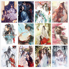 5d pintura diamante anime mo zu mão shi lan wangji conjunto de ponto cruz contas inteiramente quadrado redondo mosaico de diamante decoração presente 2024 - compre barato