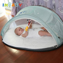 IMBABY-cama de bebé portátil de viaje al aire libre, cuna plegable multifunción, transpirable, de algodón, con mosquitera 2024 - compra barato