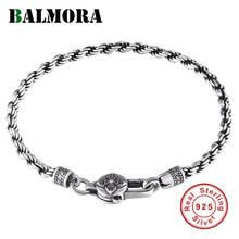 Pulseira de tecelagem sutra balmora real 925 de prata esterlina, bracelete de tecelagem em seis palavra sutra para mulheres, homens, casal, joias vintage de moda 2024 - compre barato