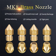 XCR3D MK8 Nozzle 3D Printer Parts Mixed Sizes 0.2mm/0.3mm/0.4mm/0.5mm for Makerbot 1.75mm Mk8 Hotend Brass Nozzle 2024 - buy cheap
