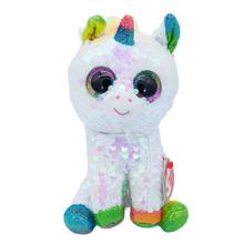 Muñecas de peluche de ojos grandes para niños, muñecos de felpa de 6 "y 15 cm con lentejuelas reversibles, unicornio blanco y lentejuelas, colección de juguetes suaves 2024 - compra barato