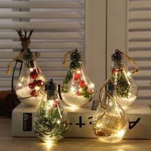 Ornamento transparente de Navidad, decoración de árbol de Navidad, Bola de bombilla colgante, iluminación de Navidad, Bombilla festiva 2024 - compra barato