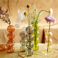 Ins bola de cristal esférica de vidro, vaso de vidro com bolha, arranjo de flores hidropônica, arte em vidro, utensílios para decoração de casa, vaso de vidro para mesa 2024 - compre barato