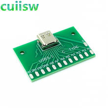 Tipo-c usb3.1 fêmea conector adaptador placa de teste usb 3.1 24p 24pin soquete base placa pcb para arduino usb 2.0 diy 5.0 2024 - compre barato