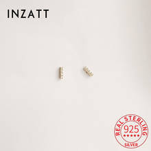 INZATT Real 925 Sterling Silver Zircon Letter T 14K Stud Earrings For Women Trendy Fine Jewelry Piercing MInimalist Accessories 2024 - купить недорого