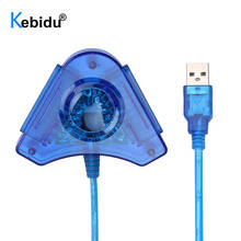 Kebidu-controle de videogame usb, adaptador com cabo conversor para playstation 2, ps1, ps2, para jogos de computador, portas duplas, com driver de cd 2024 - compre barato