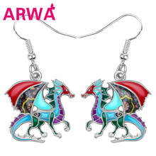 ARWA Enamel Alloy Anime Floral Dragon Dinosaur Earrings Drop Dangle Big Animal Jewelry For Women Girls Charms Gift Accessories 2024 - buy cheap