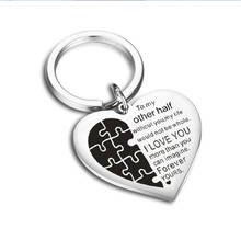 Llavero grabado personalizado con forma de corazón de acero inoxidable, accesorio de regalo para parejas, con encanto de bolso y personalidad 2024 - compra barato